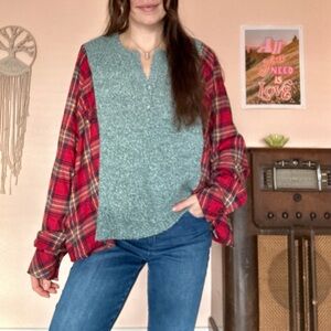 Upcycled Henley Sweater